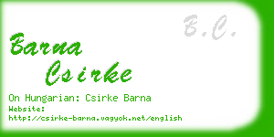 barna csirke business card